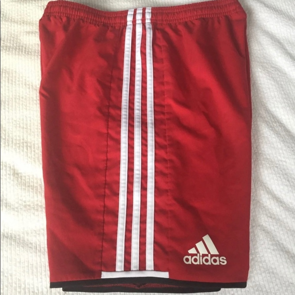 Youth Large Red Adidas Soccer Shorts